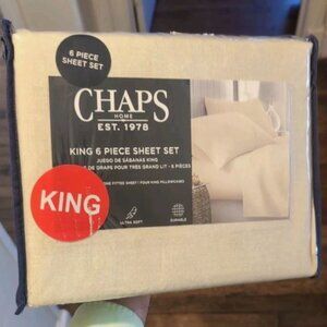 CHAPS by Ralph Lauren 6pc King Sheet Set (Sheets & 4 Pillowcases) Heather Beige